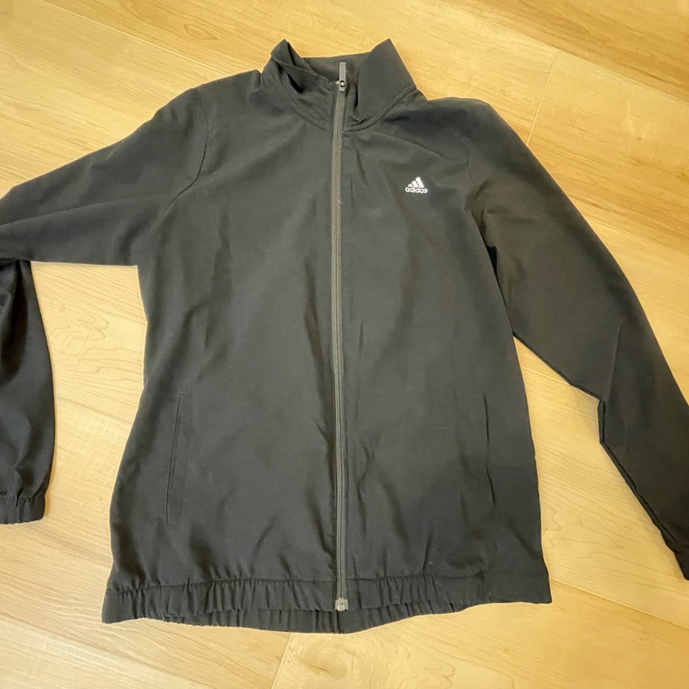 Adidas Men's Black Windbreaker Jacket